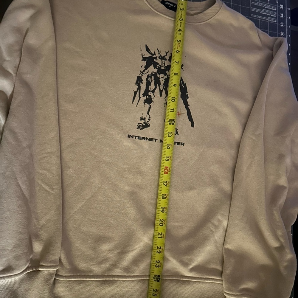 Forever 21 Cream Graphic Crewneck Sweater - Picture 3 of 7